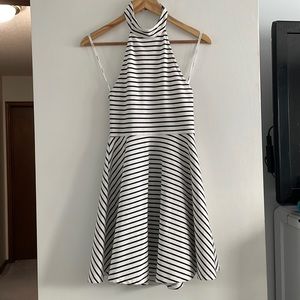 Striped halter dress with an open back. Size XS